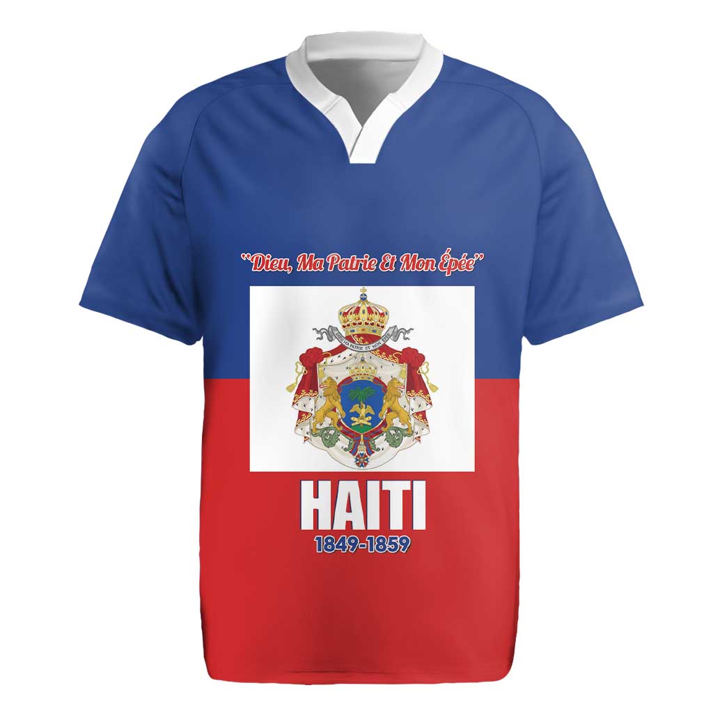 Personalised Second Empire of Haiti 1849-1859 Rugby Jersey Anpi an Ayiti Flag Style