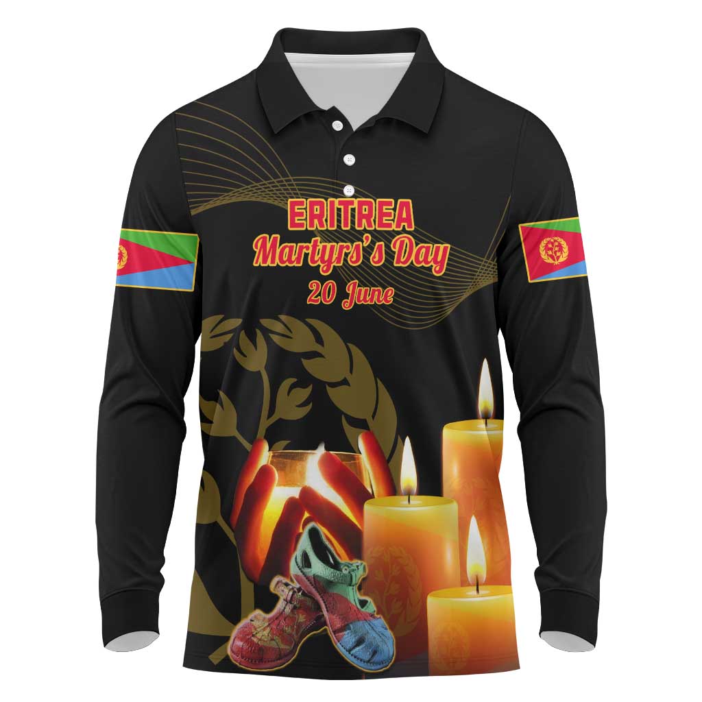 20 June Eritrea Martyrs Day Long Sleeve Polo Shirt Glory To Our Martyrs