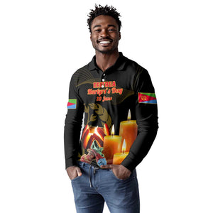 20 June Eritrea Martyrs Day Long Sleeve Polo Shirt Glory To Our Martyrs