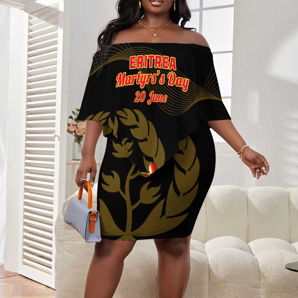 20 June Eritrea Martyrs Day Off Shoulder Short Dress Glory To Our Martyrs LT14