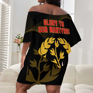 20 June Eritrea Martyrs Day Off Shoulder Short Dress Glory To Our Martyrs LT14