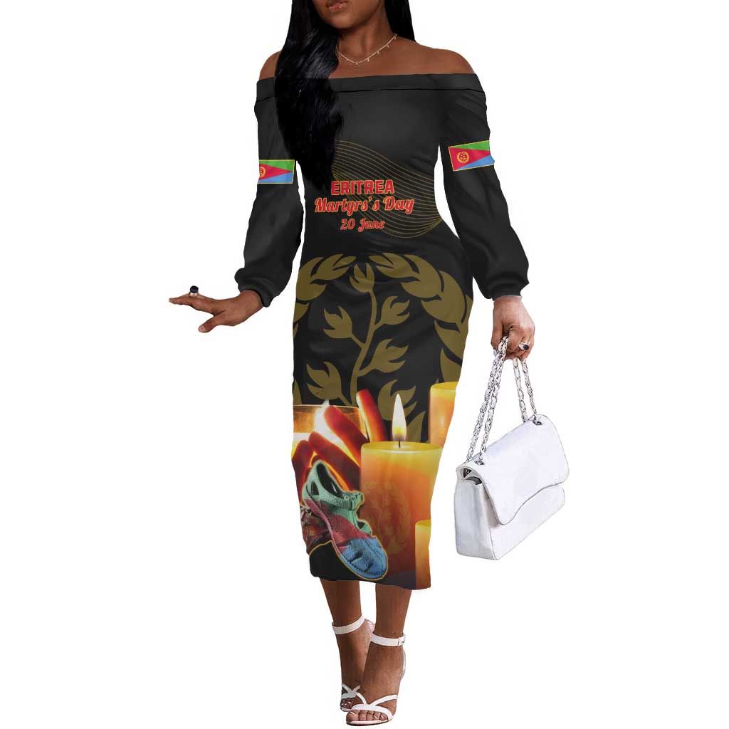 20 June Eritrea Martyrs Day Off The Shoulder Long Sleeve Dress Glory To Our Martyrs