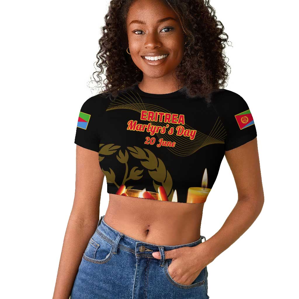 20 June Eritrea Martyrs Day Raglan Cropped T shirt Glory To Our Martyrs