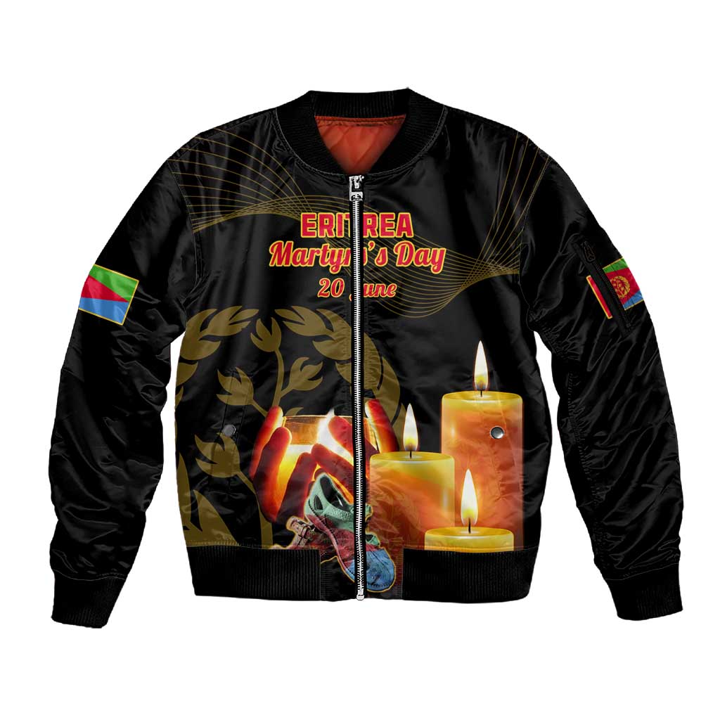 20 June Eritrea Martyrs Day Sleeve Zip Bomber Jacket Glory To Our Martyrs