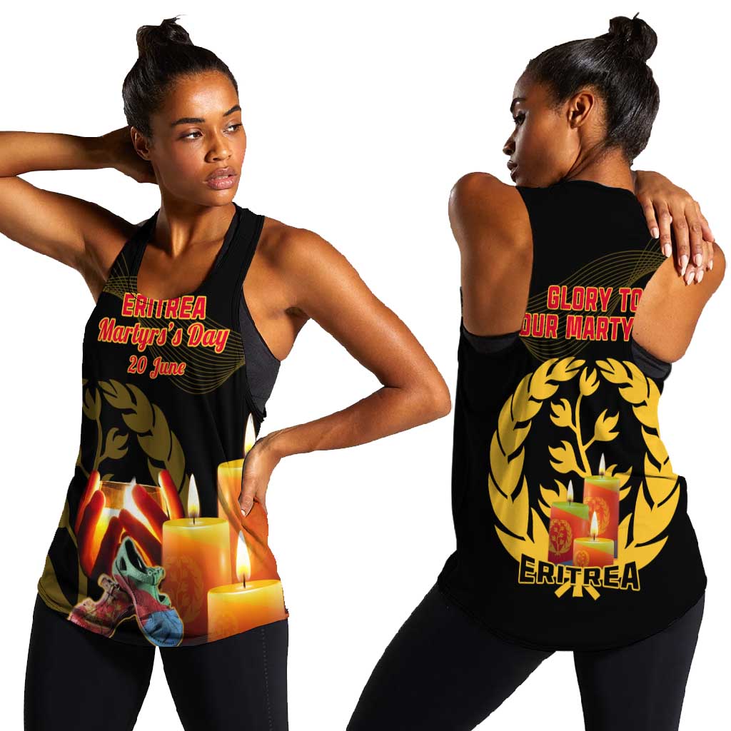 20 June Eritrea Martyrs Day Women Racerback Tank Glory To Our Martyrs