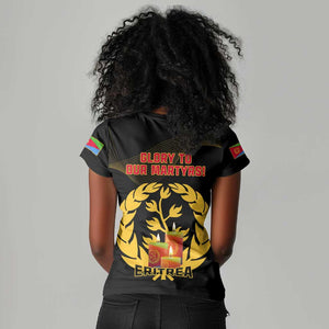 20 June Eritrea Martyrs Day Women V-Neck T-Shirt Glory To Our Martyrs