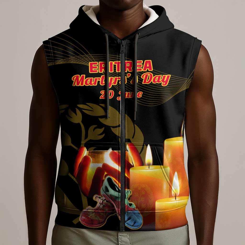 Personalised 20 June Eritrea Martyrs Day Sleeveless Zip Hoodie Glory To Our Martyrs - African Pride