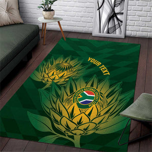 Custom South Africa Cricket Area Rug Go Champions Proteas