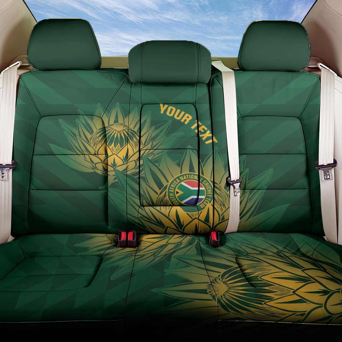 Custom South Africa Cricket Back Car Seat Cover Go Champions Proteas