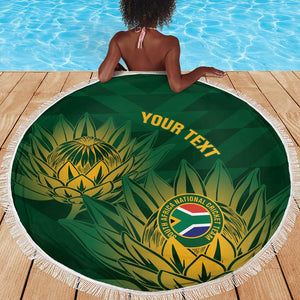 Custom South Africa Cricket Beach Blanket Go Champions Proteas