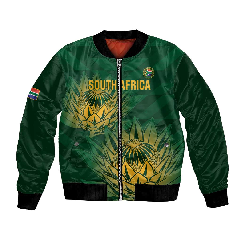 Custom South Africa Cricket Bomber Jacket Go Champions Proteas