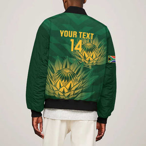 Custom South Africa Cricket Bomber Jacket Go Champions Proteas