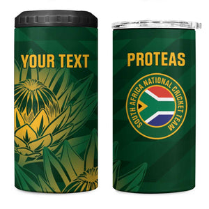 Custom South Africa Cricket 4 in 1 Can Cooler Tumbler Go Champions Proteas