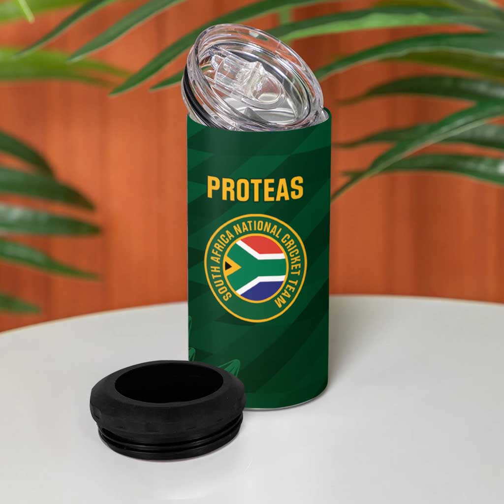 Custom South Africa Cricket 4 in 1 Can Cooler Tumbler Go Champions Proteas