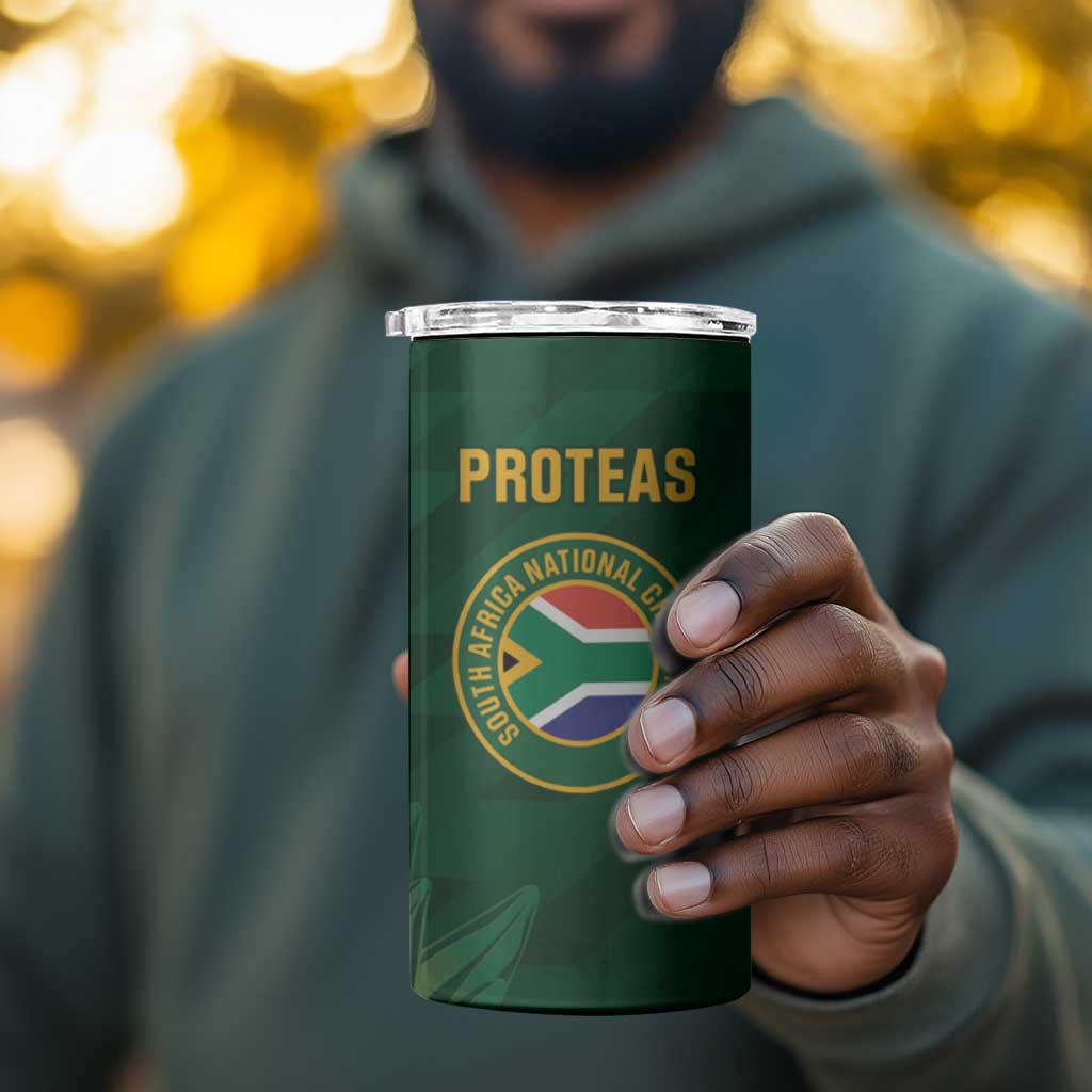 Custom South Africa Cricket 4 in 1 Can Cooler Tumbler Go Champions Proteas