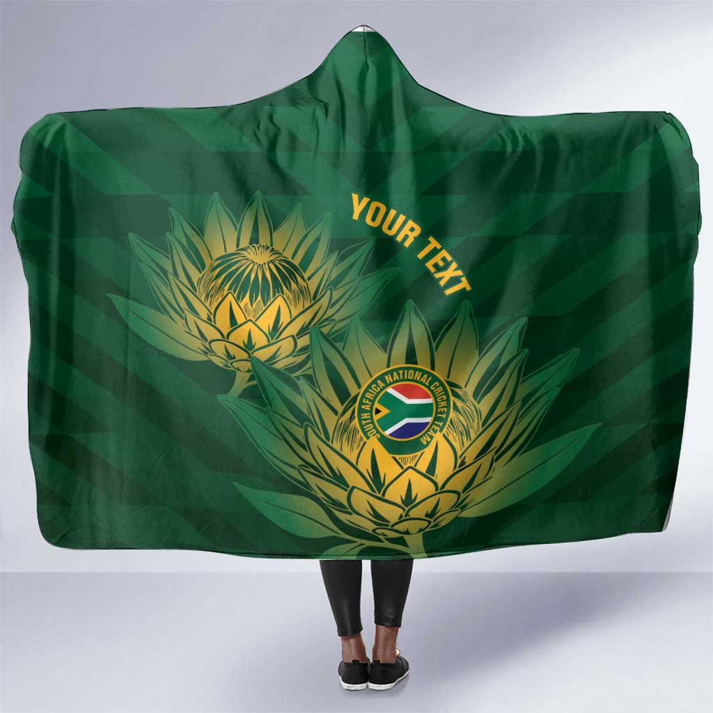 Custom South Africa Cricket Hooded Blanket Go Champions Proteas