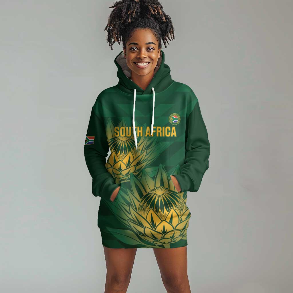 Custom South Africa Cricket Hoodie Dress Go Champions Proteas