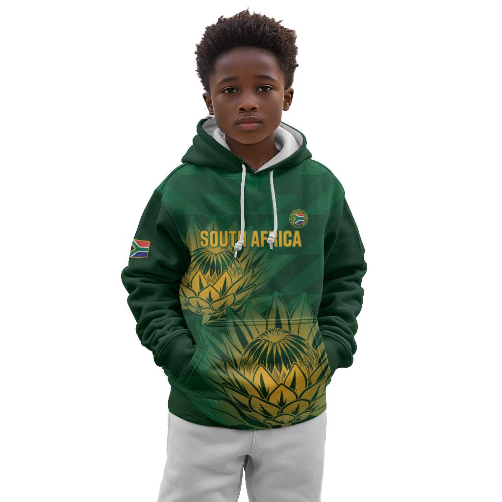 Custom South Africa Cricket Kid Hoodie Go Champions Proteas