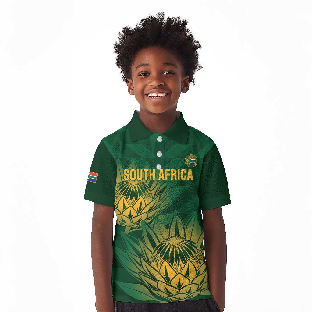 Custom South Africa Cricket Kid Polo Shirt Go Champions Proteas