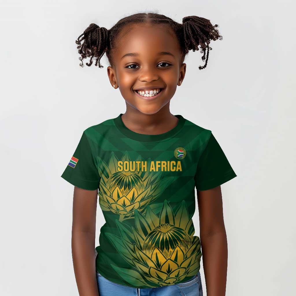 Custom South Africa Cricket Kid T shirt Go Champions Proteas