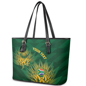 Custom South Africa Cricket Leather Tote Bag Go Champions Proteas