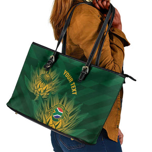 Custom South Africa Cricket Leather Tote Bag Go Champions Proteas