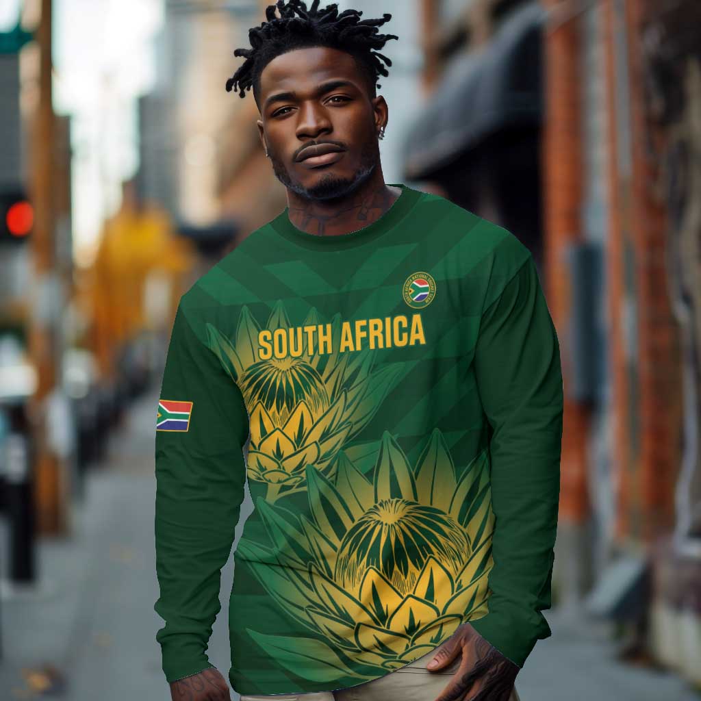 Custom South Africa Cricket Long Sleeve Shirt Go Champions Proteas