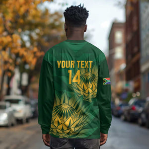 Custom South Africa Cricket Long Sleeve Shirt Go Champions Proteas