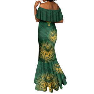 Custom South Africa Cricket Mermaid Dress Go Champions Proteas