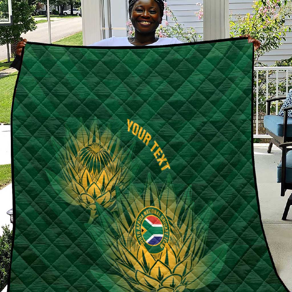 Custom South Africa Cricket Quilt Go Champions Proteas