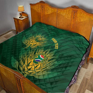 Custom South Africa Cricket Quilt Go Champions Proteas