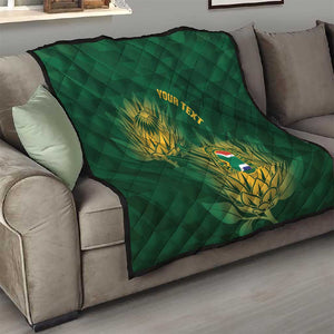 Custom South Africa Cricket Quilt Go Champions Proteas