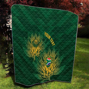 Custom South Africa Cricket Quilt Go Champions Proteas