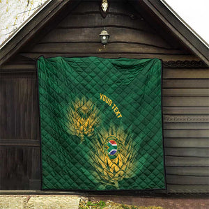 Custom South Africa Cricket Quilt Go Champions Proteas