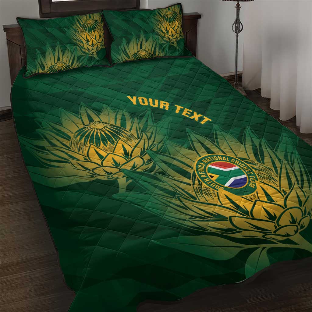 Custom South Africa Cricket Quilt Bed Set Go Champions Proteas