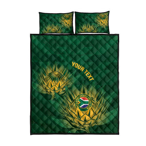 Custom South Africa Cricket Quilt Bed Set Go Champions Proteas