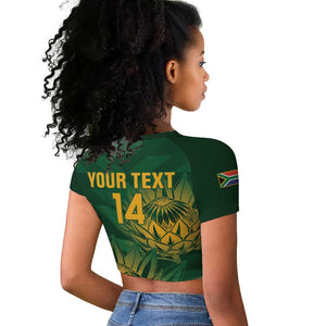 Custom South Africa Cricket Raglan Cropped T shirt Go Champions Proteas