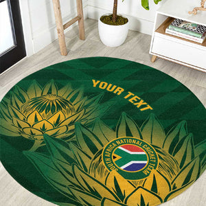 Custom South Africa Cricket Round Carpet Go Champions Proteas