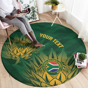 Custom South Africa Cricket Round Carpet Go Champions Proteas