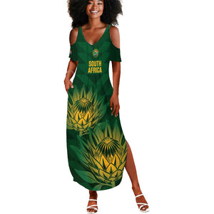 Custom South Africa Cricket Summer Maxi Dress Go Champions Proteas