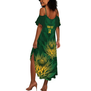 Custom South Africa Cricket Summer Maxi Dress Go Champions Proteas