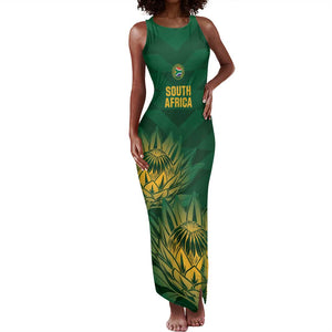 Custom South Africa Cricket Tank Maxi Dress Go Champions Proteas