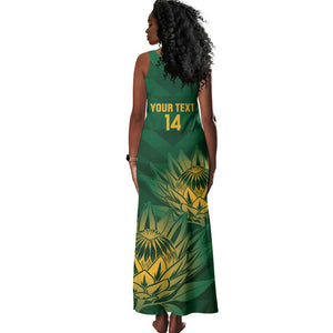 Custom South Africa Cricket Tank Maxi Dress Go Champions Proteas