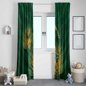 Custom South Africa Cricket Window Curtain Go Champions Proteas