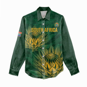 Custom South Africa Cricket Women Casual Shirt Go Champions Proteas