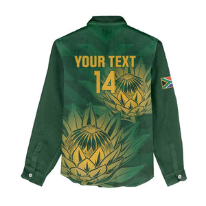 Custom South Africa Cricket Women Casual Shirt Go Champions Proteas