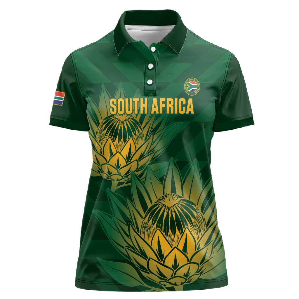 Custom South Africa Cricket Women Polo Shirt Go Champions Proteas