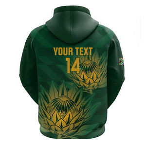 Custom South Africa Cricket Zip Hoodie Go Champions Proteas