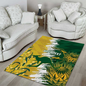 Custom South Africa And Australia Area Rug Aussies Proteas Together - Cricket Style