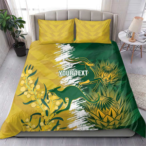 Custom South Africa And Australia Bedding Set Aussies Proteas Together - Cricket Style